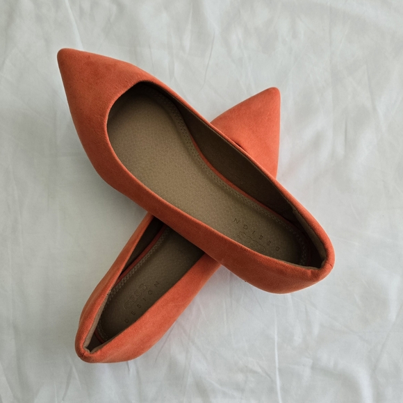 ASOS Orange Suede Flats Loafers - Picture 1 of 5